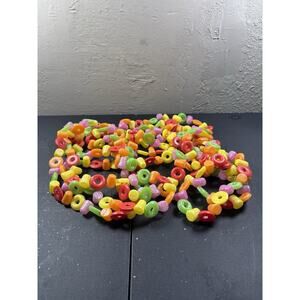 Blow Mold Life Saver & JuJu Beans Vtg Christmas Garland Plastic Hong Kong 18'